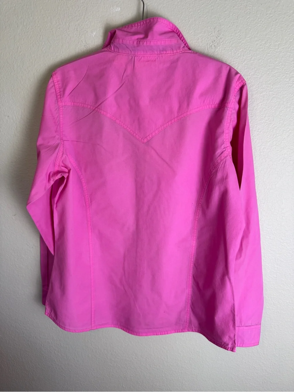 Wrangler Women's Long Sleeve Cowgirl Shirt W/Rhinestone Snaps Bright Pink XL - Picture 5 of 12